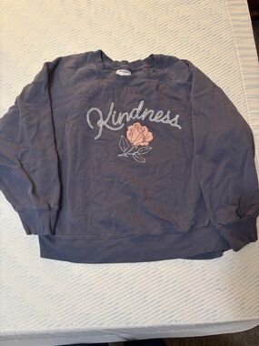 Old Navy Navy "Kindness" Graphic Sweatshirt with Rose